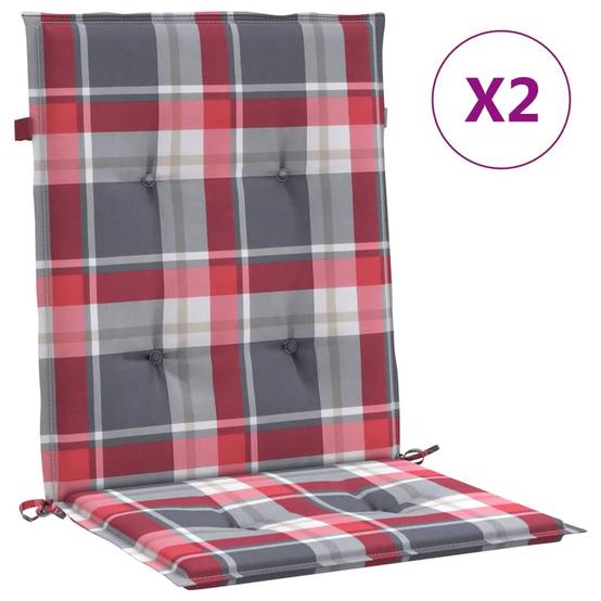 Coussins de chaise de jardin à dossier bas lot de 2 | Coussins d'extérieur Maison Chic - Image 1