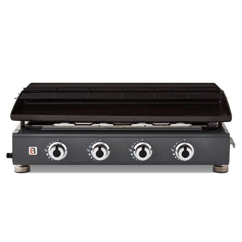 Brasero - Plancha gaz Silvia IIG Gun Metal 4 feux – BRASERO BY FAVEX – 10 kW – Plaque acier émaillé – Surface 84 x 34 cm - Jusqu'à 12 convives - Image 2