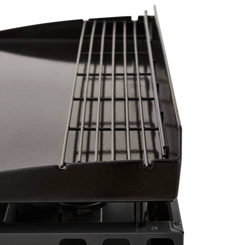 Brasero - Plancha gaz Silvia IIG Gun Metal 4 feux – BRASERO BY FAVEX – 10 kW – Plaque acier émaillé – Surface 84 x 34 cm - Jusqu'à 12 convives - Image 5
