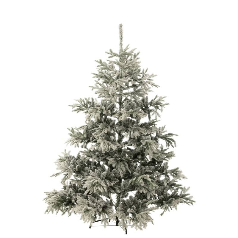 J-Line - Sapin de Noël artificiel enneigé 420 leds en plastique vert H.240cm - J-Line - Image 1