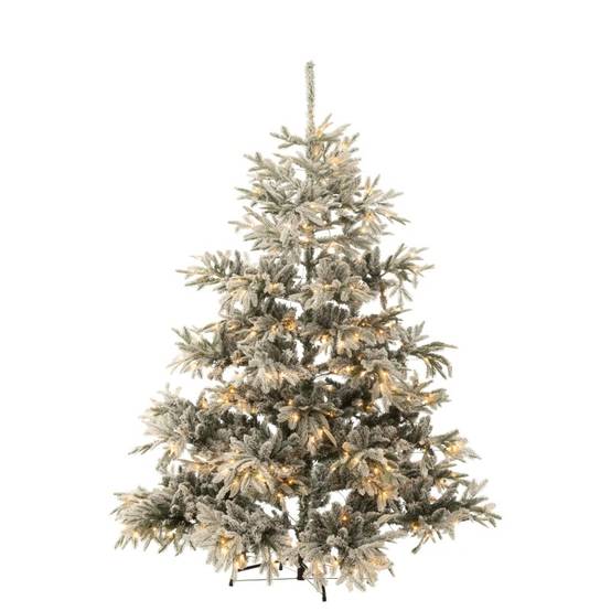 J-Line - Sapin de Noël artificiel enneigé 420 leds en plastique vert H.240cm - J-Line - Image 4
