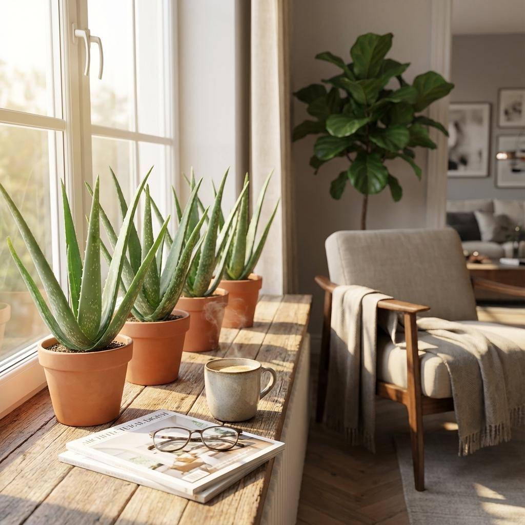 Aloë Vera - Pot de 10cm - Hauteur: 35 - 40cm - 4 plantes - Plantes d'intérieur - Image 2