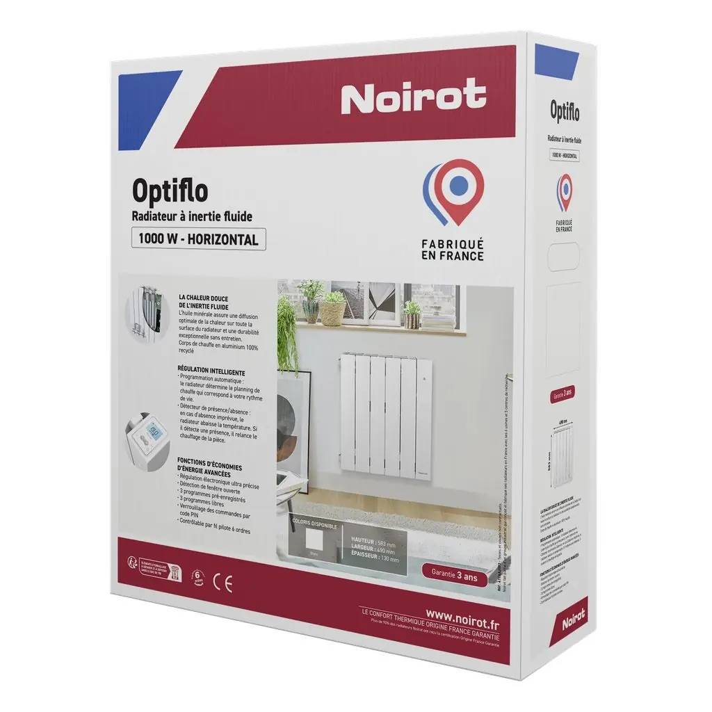 Radiateur blanc à inertie fluide - OPTIFLO - 2000W - 97x58,3x13 cm - 3 programmables - détection fenêtre et présence - NF 3 étoiles - Image 4