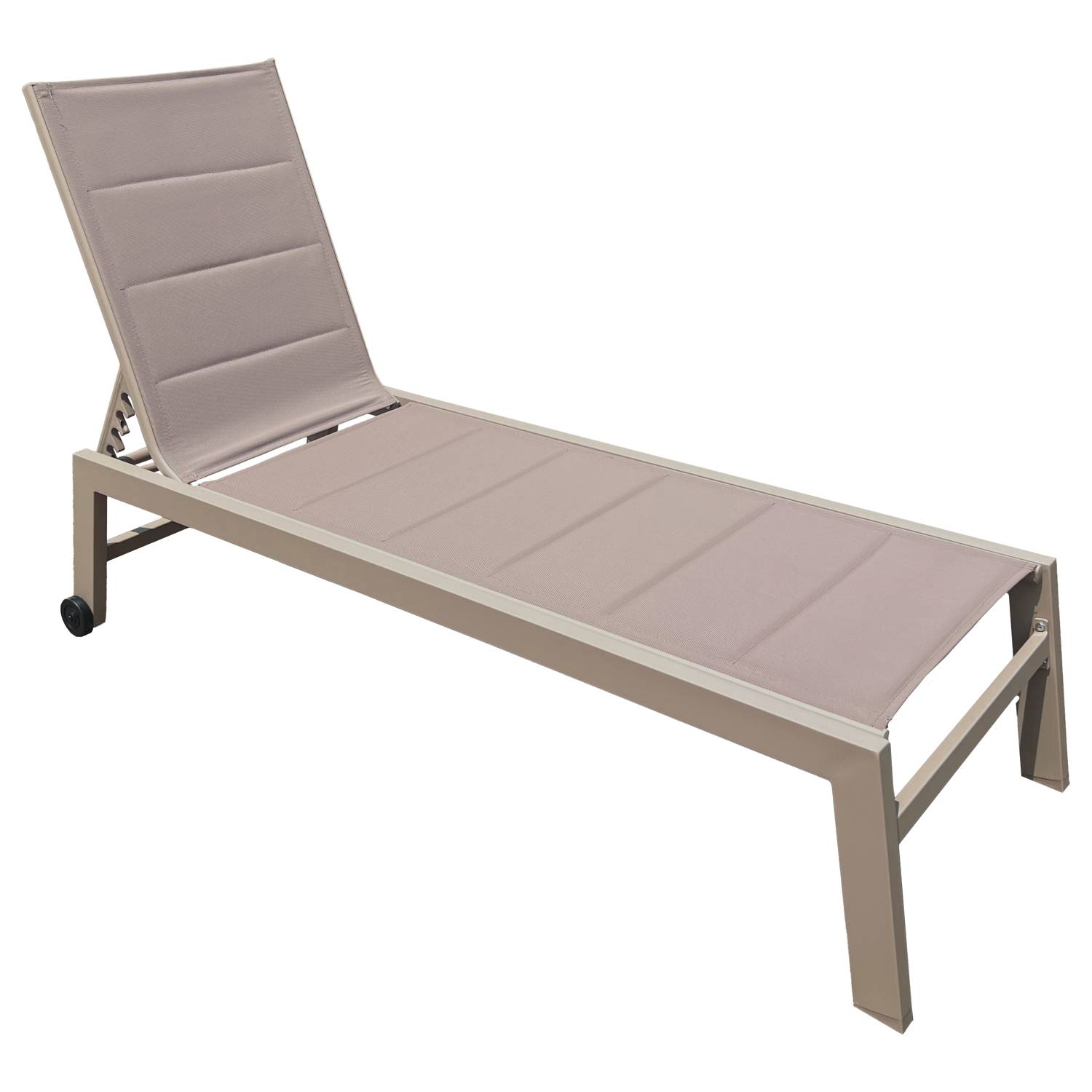 Happy Garden - Lot de 2 bains de soleil BARBADOS en textilène taupe - aluminium taupe - HAPPY GARDEN - Image 10