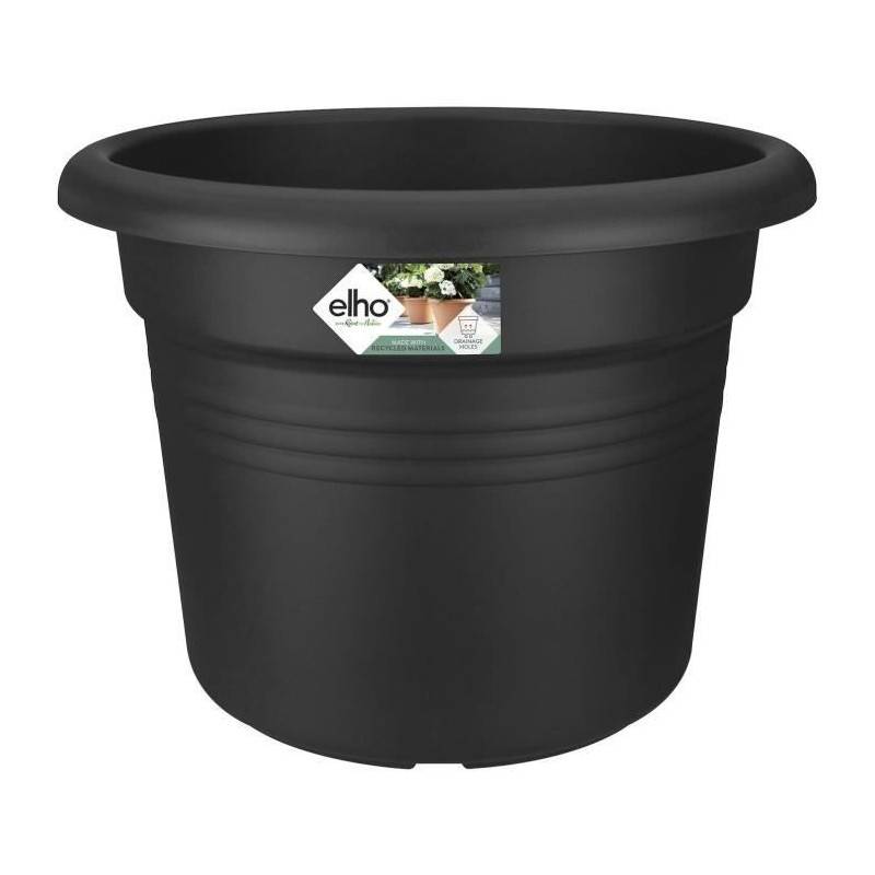 Elho - Pot De Fleurs Rond Green Basics - Plastique - ø40 - Noir - Image 1