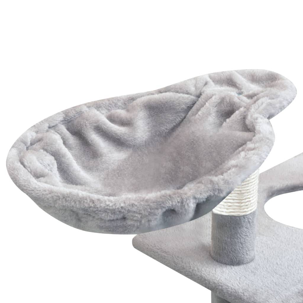Grand arbre à chat 150 cm avec hamac griffoir sisal et échelle Gris – ComfortXL Pet Living - Image 5
