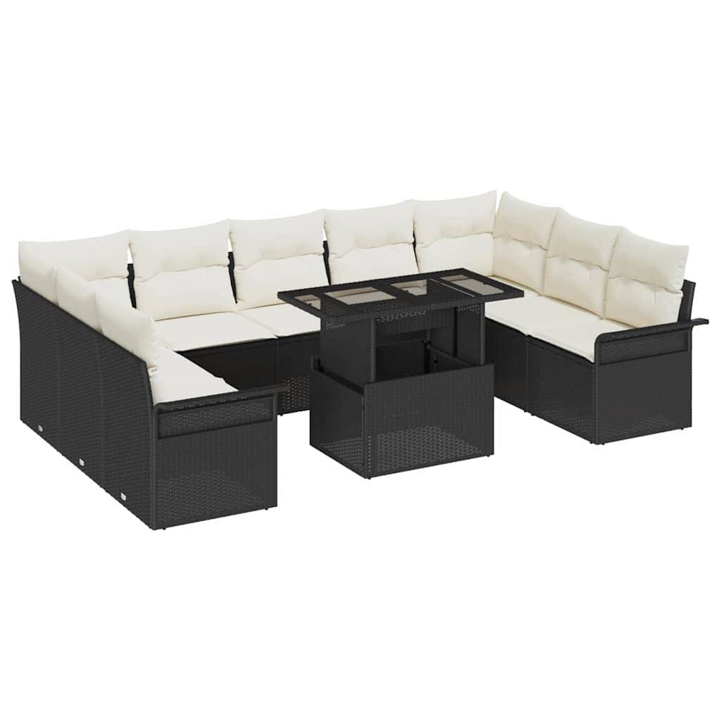 Vidaxl - Ensemble de canapé de jardin 10 pcs Noir Poly rotin vidaXL 3348343 - Image 2