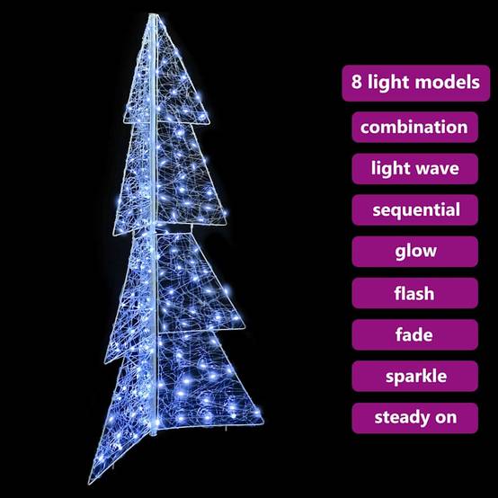 Sapin de Noël | Arbre de Noël avec 160 LED Blanc Froid 150 cm Acrylique Maison Chic - Image 9