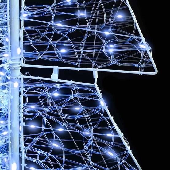 Sapin de Noël | Arbre de Noël avec 160 LED Blanc Froid 150 cm Acrylique Maison Chic - Image 7