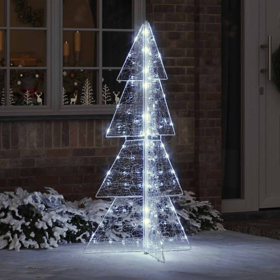 Sapin de Noël | Arbre de Noël avec 160 LED Blanc Froid 150 cm Acrylique Maison Chic - Image 2