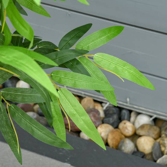 Bambou artificiel de 140 cm avec pot et tiges réalistes, arbre synthétique d'intérieur pour la décoration de la maison ou du bureau, vert - Image 9