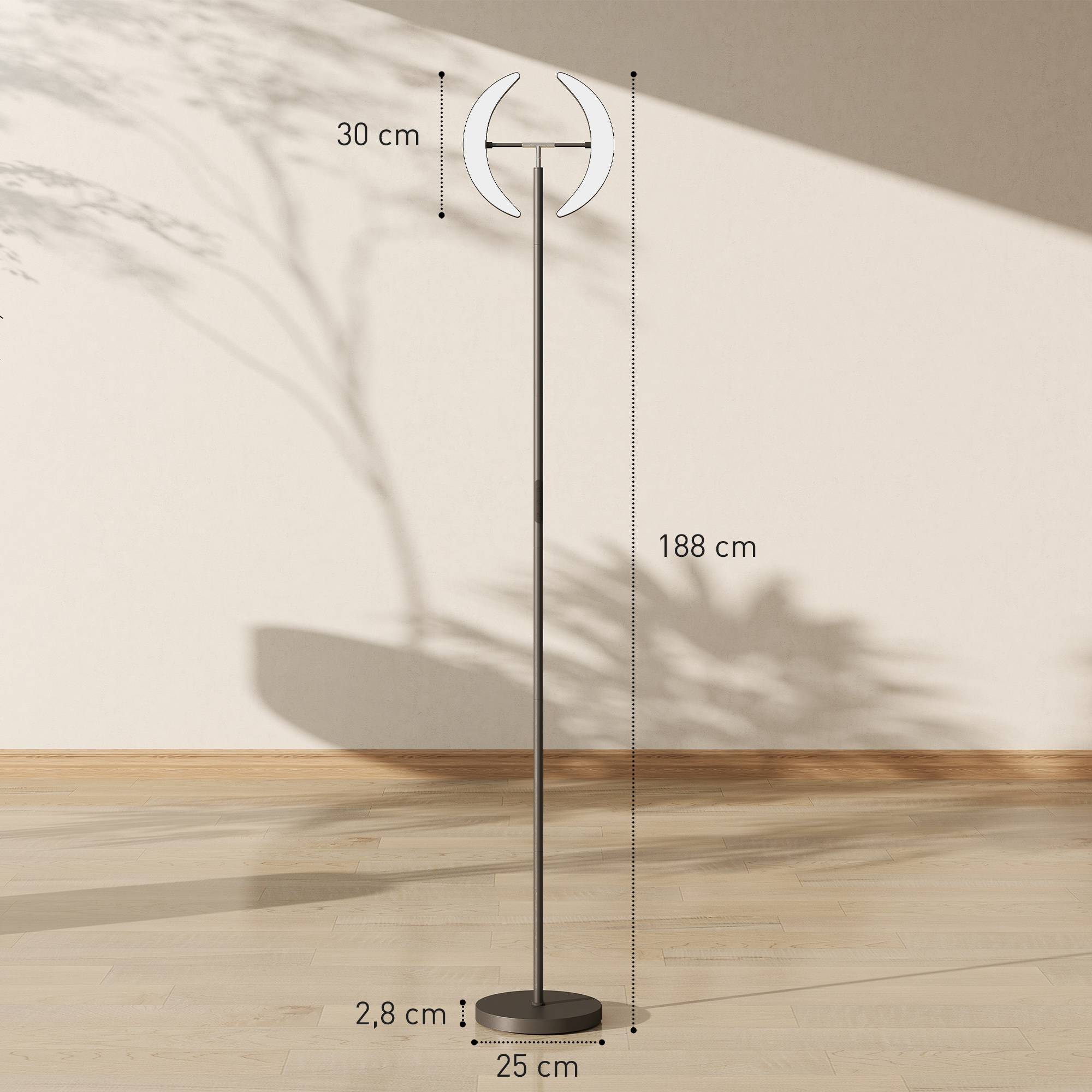 Lampadaire RGB, lampe à intensité variable avec options d'éclairage multicolores, orientable, noir - Image 5