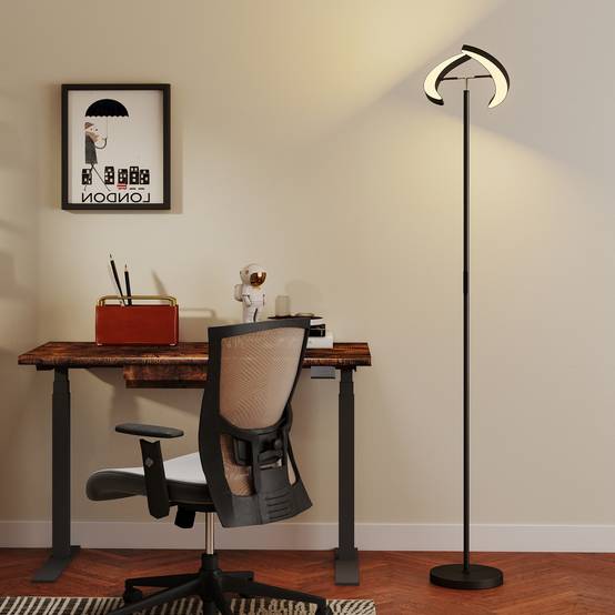 Lampadaire RGB, lampe à intensité variable avec options d'éclairage multicolores, orientable, noir - Image 4