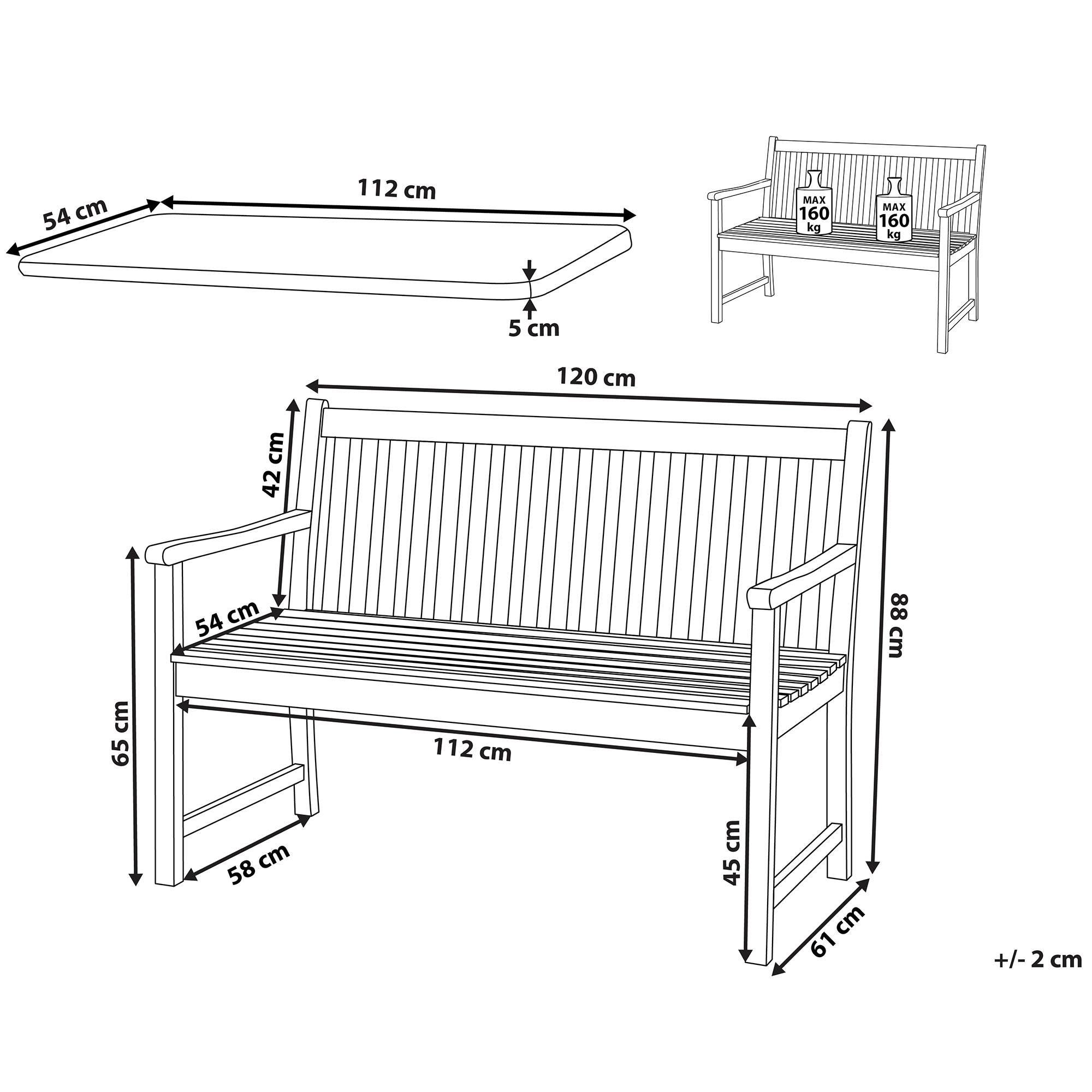 Beliani - Banc Bois d'acacia certifié Beige VIVARA - Beliani - Image 2
