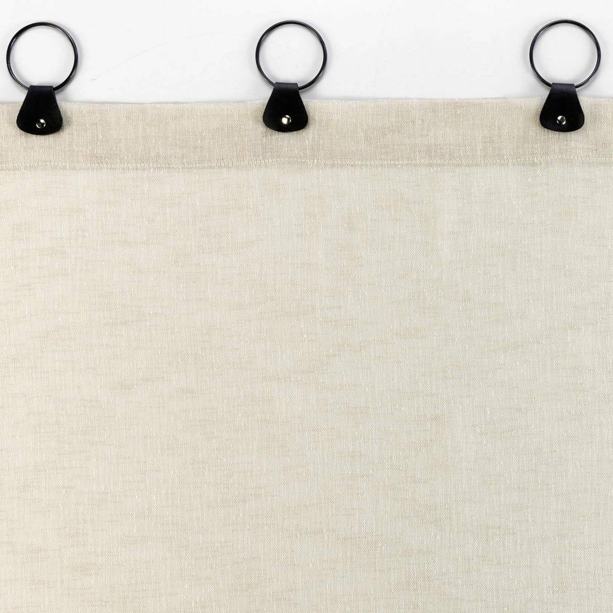 Rideau Voilage à Anneaux "Linka" 140x240cm Naturel - Image 4