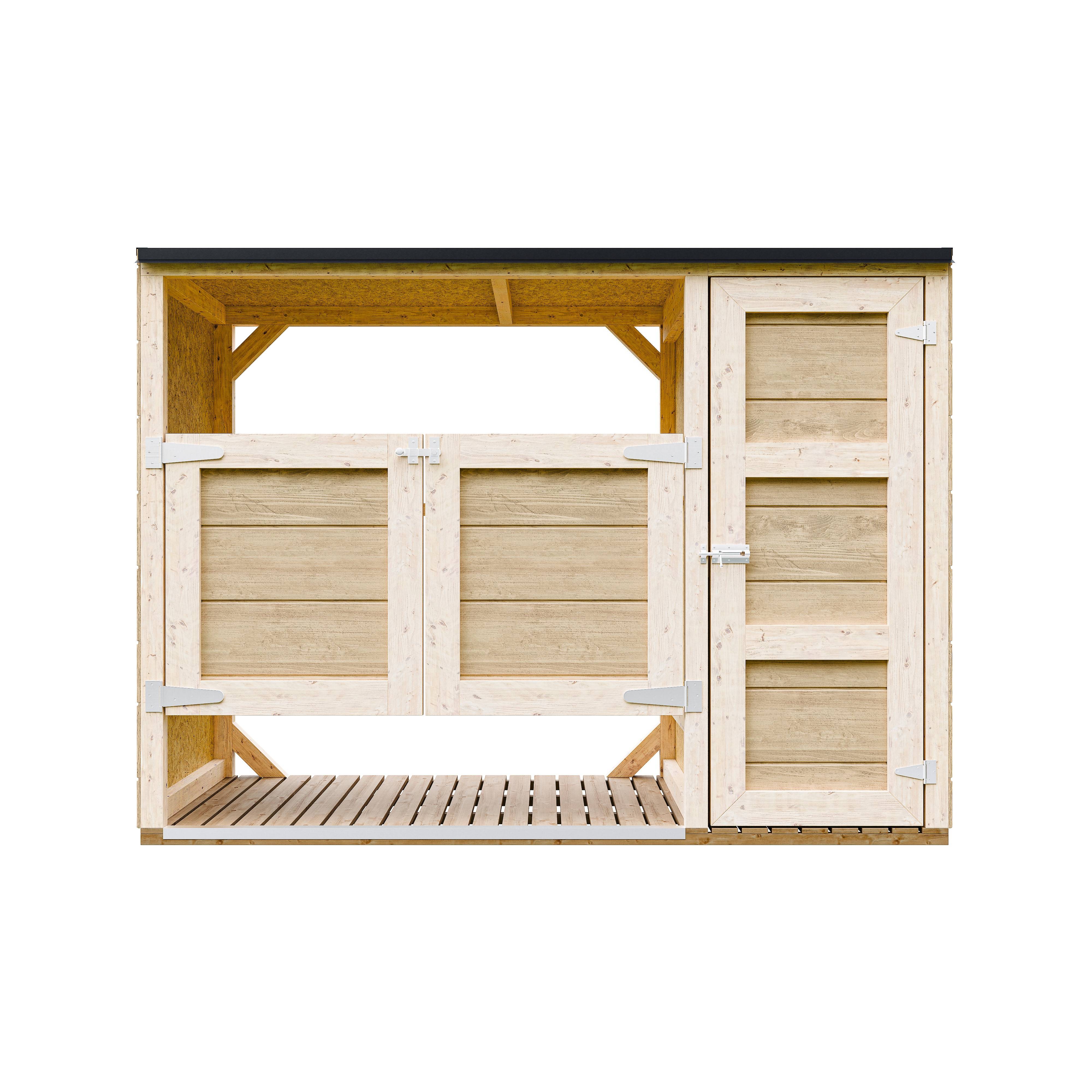 Timbela - Abri de jardin pour poubelles, Cache poubelle extérieur 1,62 m² / 2x240L - Timbela M981A - Image 1