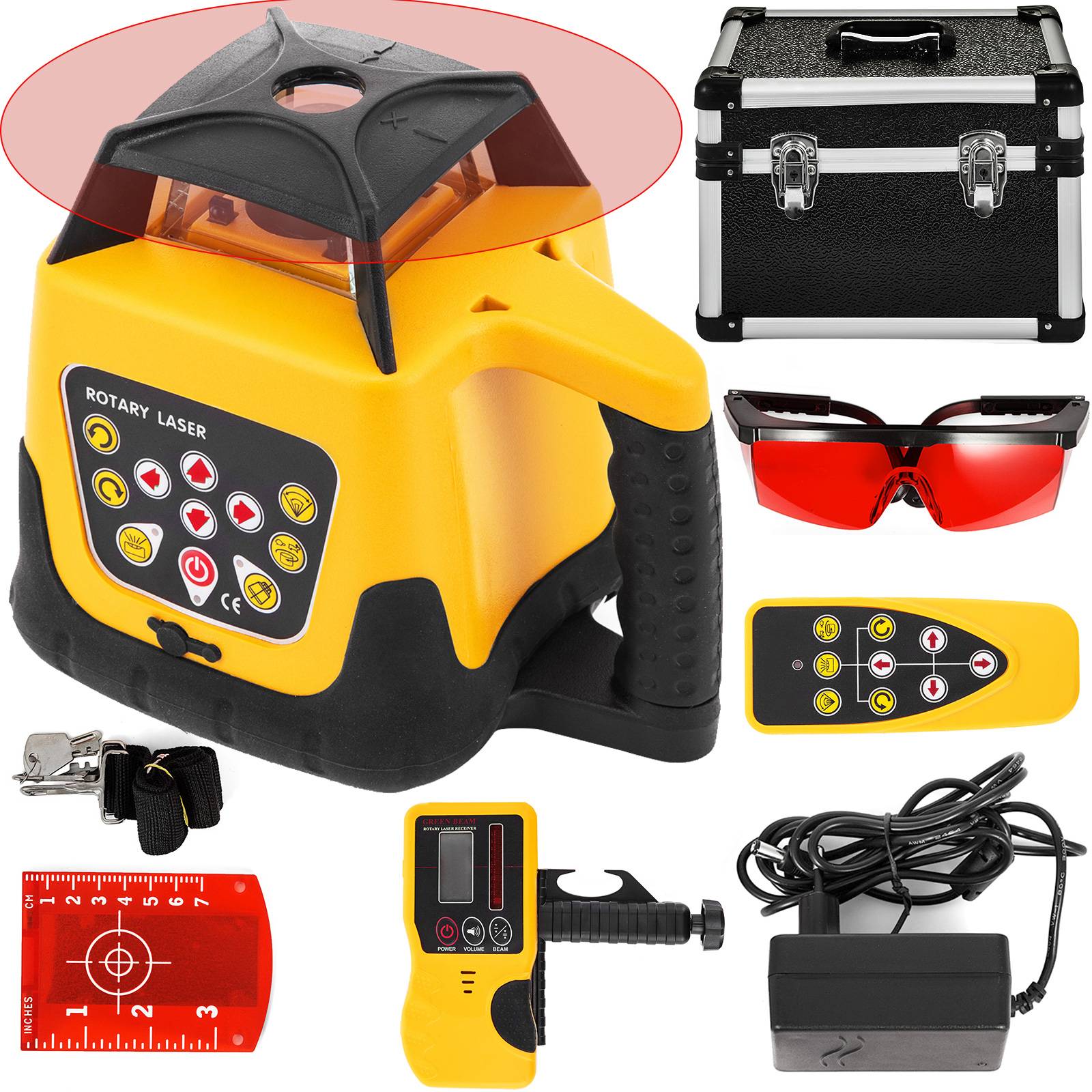 Vevor - VEVOR Niveau Laser Rotatif Rouge Portée de 100m Imperméable Eau Extérieur 360° - Image 1