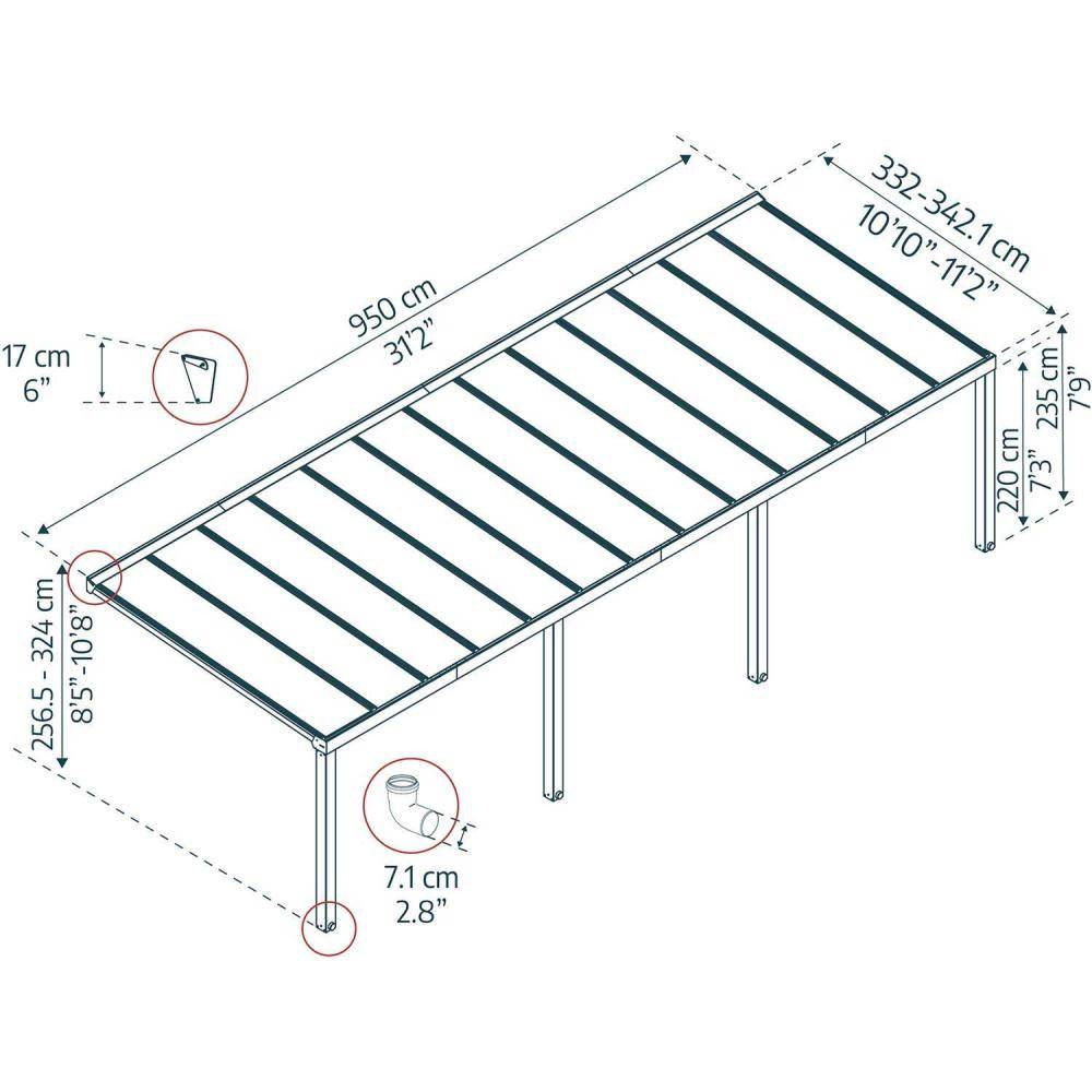 Canopia - Canopia Pergola Stockholm 3,4X9,5 Grise - Image 3