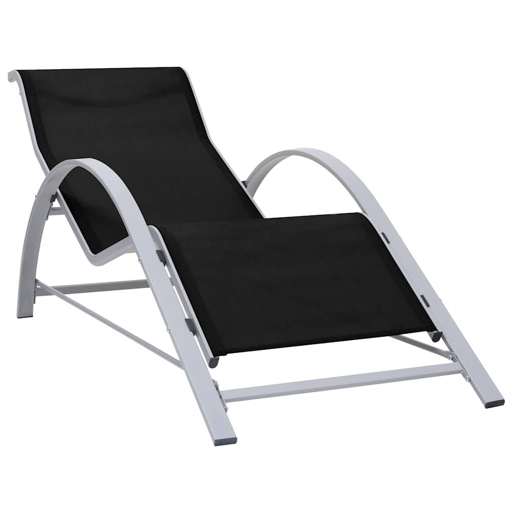 Vidaxl - Chaises longues lot de 2 avec table aluminium noir vidaXL 310534 - Image 5