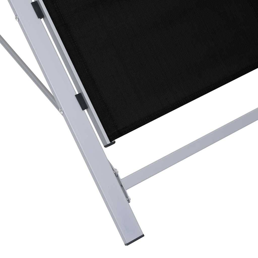 Vidaxl - Chaises longues lot de 2 avec table aluminium noir vidaXL 310534 - Image 10