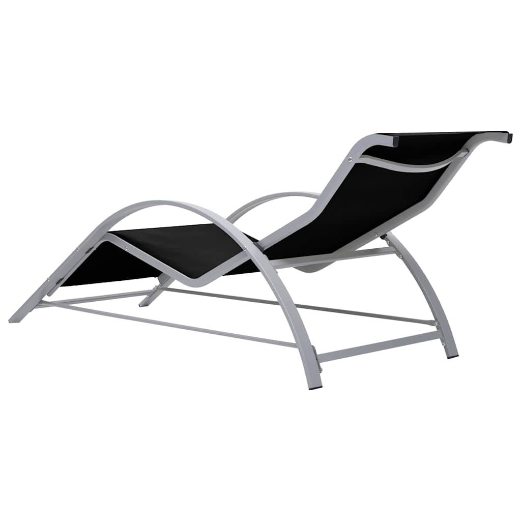 Vidaxl - Chaises longues lot de 2 avec table aluminium noir vidaXL 310534 - Image 8