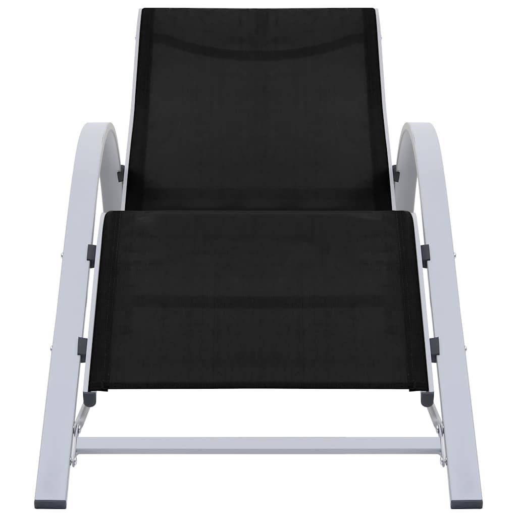 Vidaxl - Chaises longues lot de 2 avec table aluminium noir vidaXL 310534 - Image 4