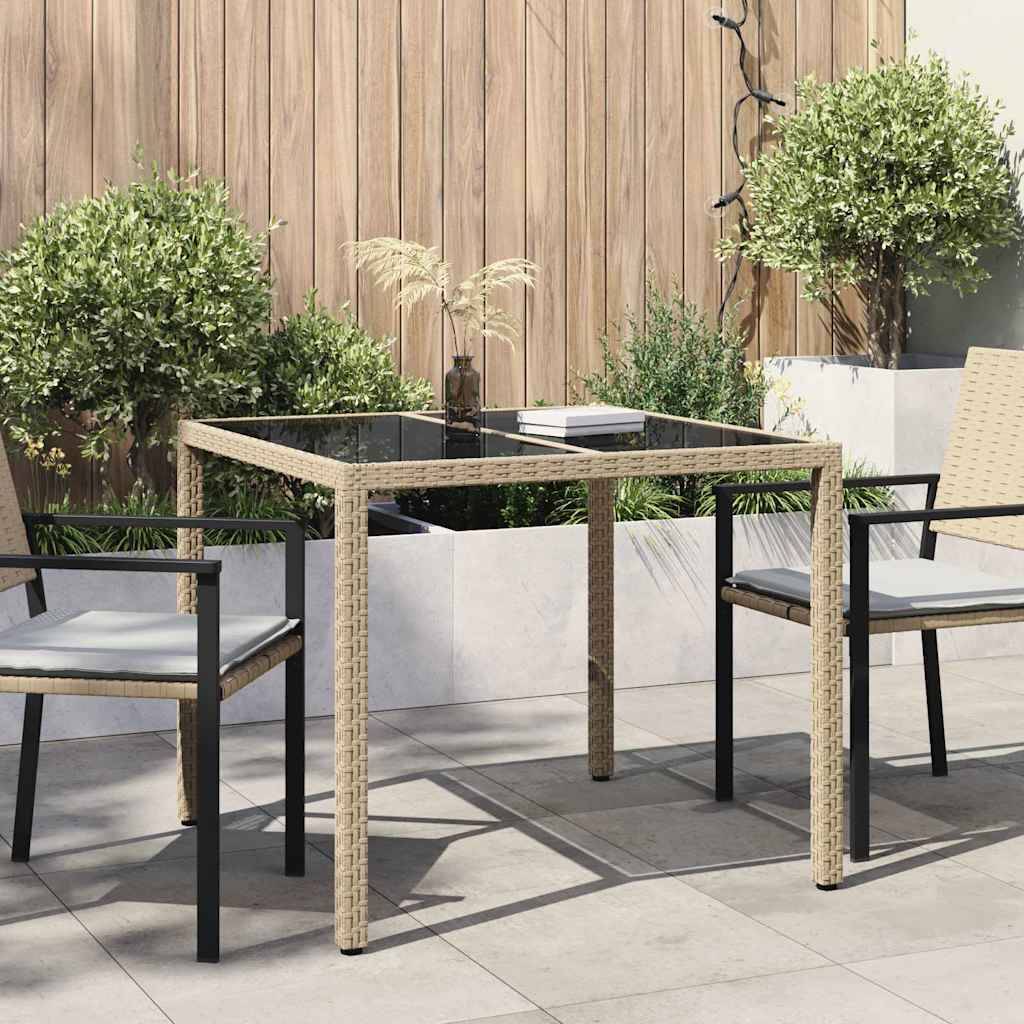 PANGIVO - Table de jardin polyrotin beige 90 x 90 x 75 cm - PANGIVO - Image 1