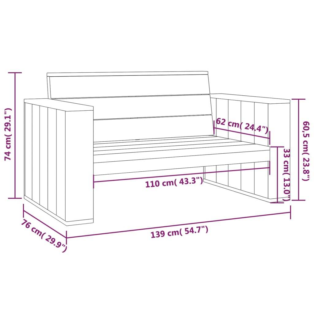 Maison Chic - Banc de jardin - Banc d'extérieur - Banquette 139 cm bois de pin imprégné - Image 7
