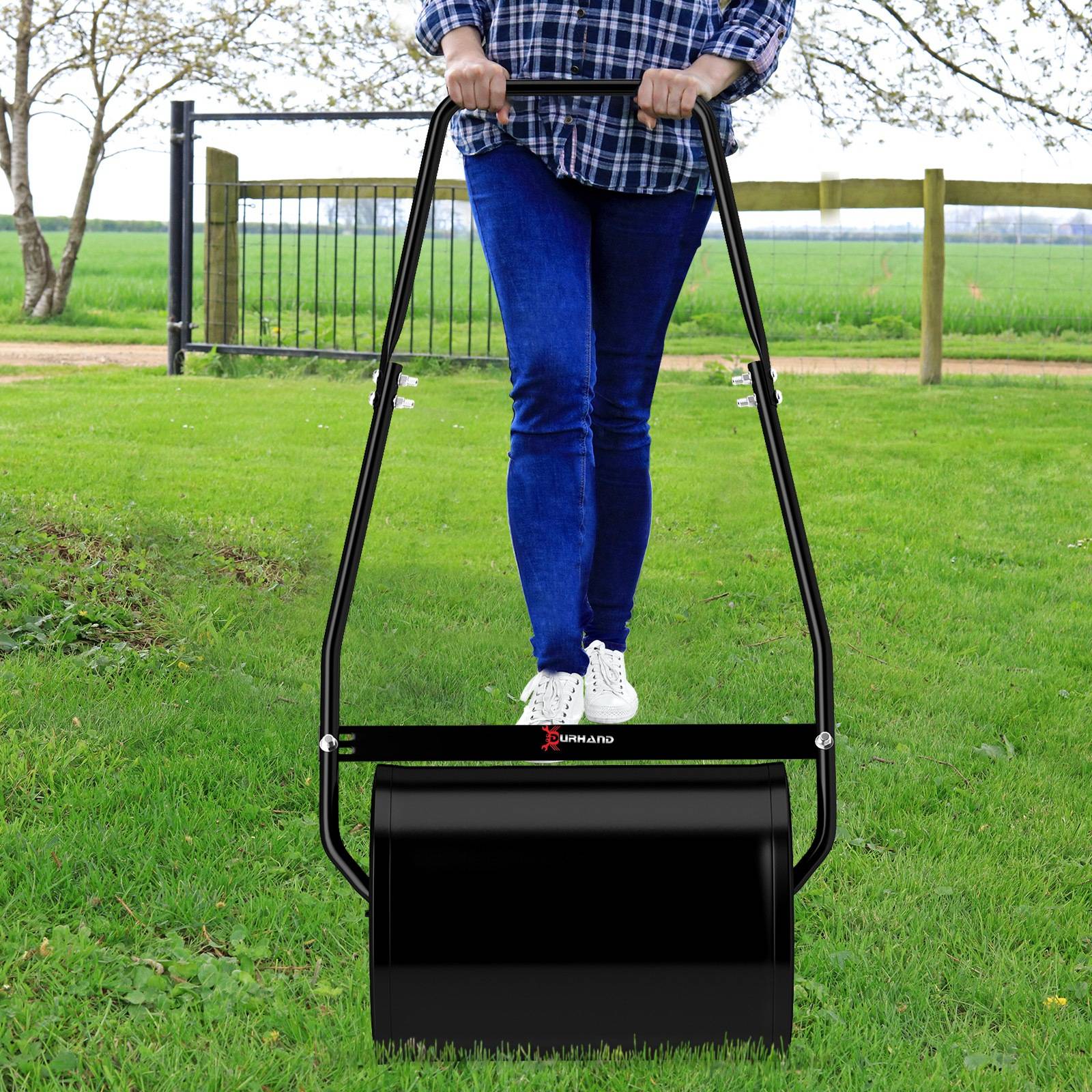 ComfortXL - Rouleau à gazon acier 30 L Ø32 x 40 cm noir pour semis gazon et nivellement terrain - ComfortXL Outdoor Living - Image 4