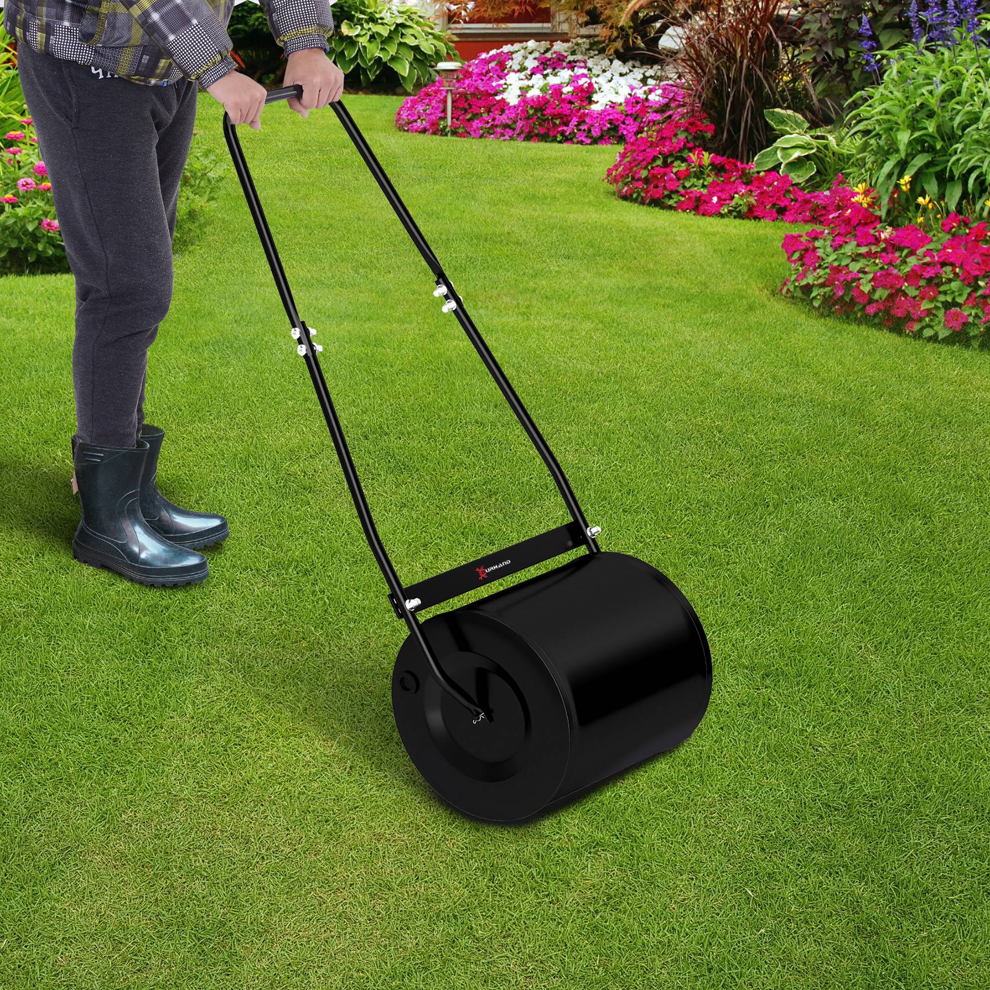 ComfortXL - Rouleau à gazon acier 30 L Ø32 x 40 cm noir pour semis gazon et nivellement terrain - ComfortXL Outdoor Living - Image 3