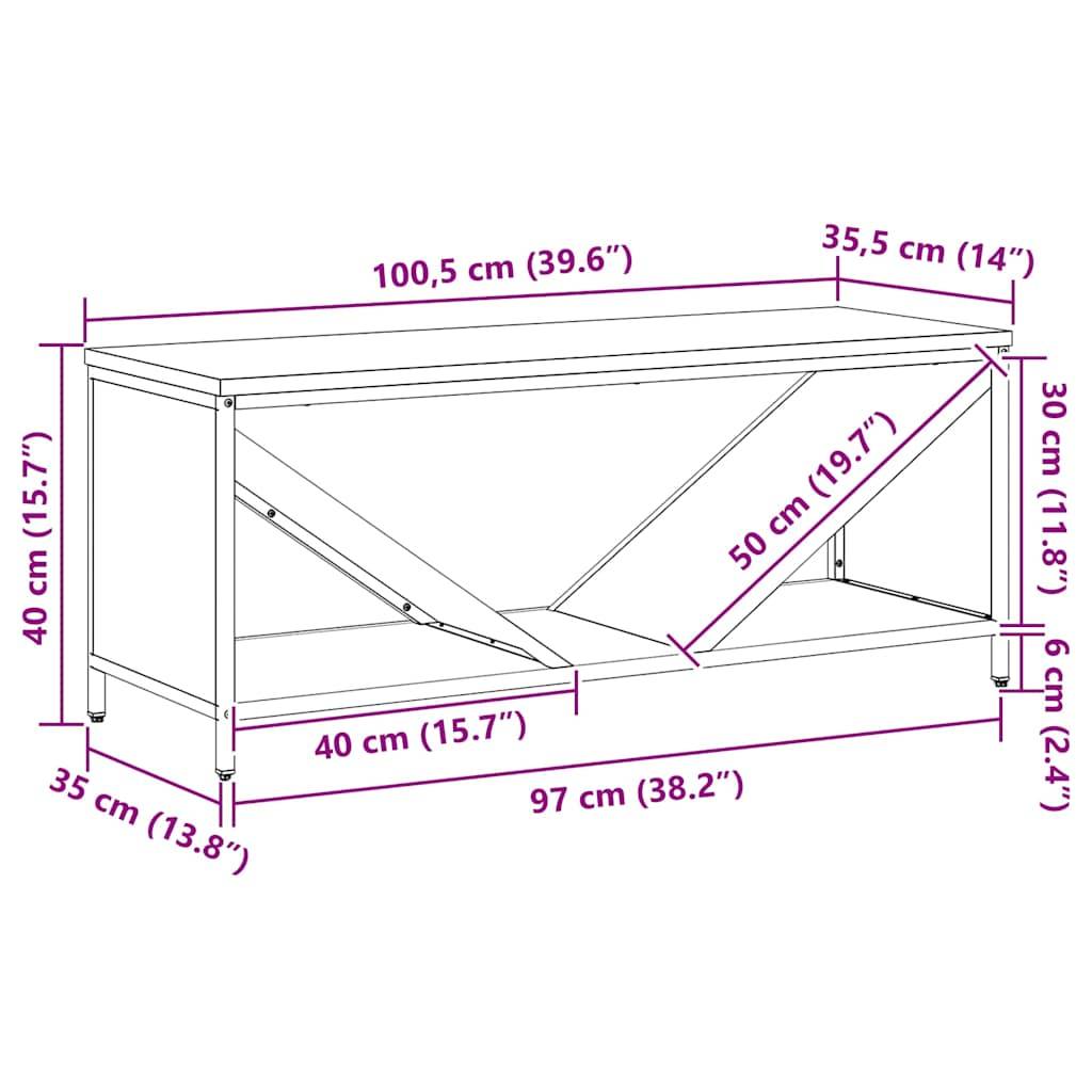 Range-bûches banc en acier et bois Stockage multifonction 100cm Anthracite - ComfortXL Outdoor Living - Image 6