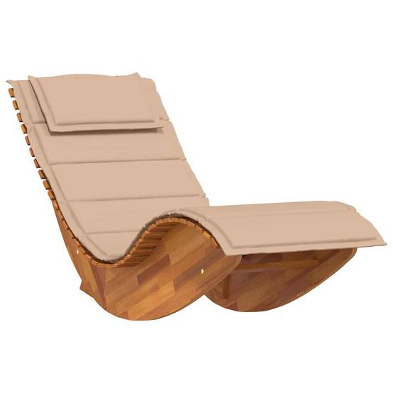 PANGIVO - Transat bois acacia marron 60 x 154 x 74 cm avec coussin, Poids :30.6kg - PANGIVO - Image 4