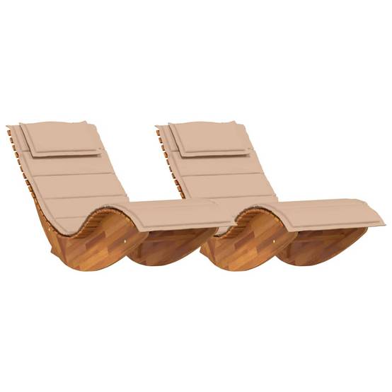 PANGIVO - Transat bois acacia marron 60 x 154 x 74 cm avec coussin, Poids :30.6kg - PANGIVO - Image 2