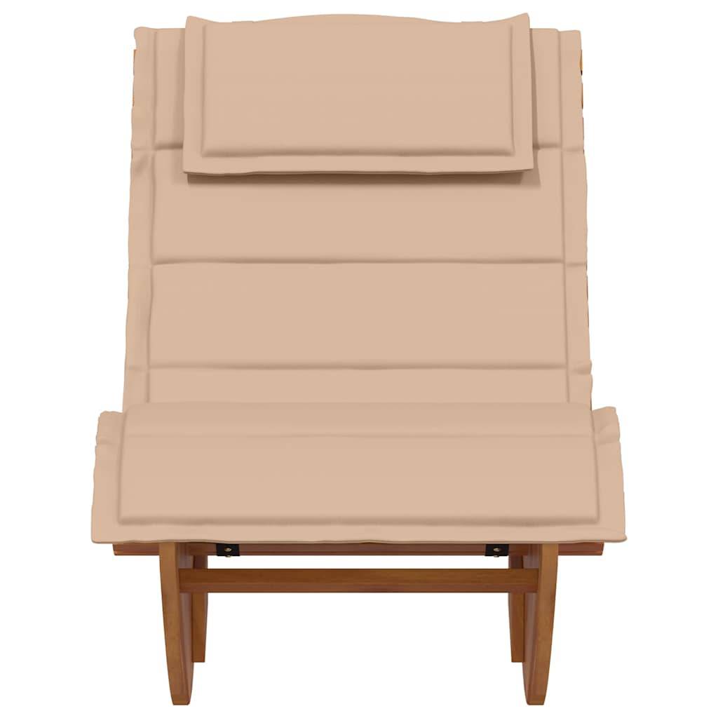 PANGIVO - Transat bois acacia marron 60 x 154 x 74 cm avec coussin, Poids :30.6kg - PANGIVO - Image 5