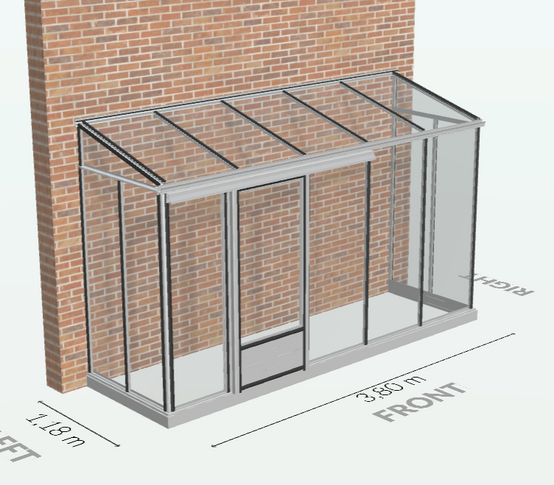 5m² - Serre en verre 4 mm securit - Euro Midi serre adossée - Alu - 5m² - ALUMINIUM - L'atelier Des Serres - Image 3