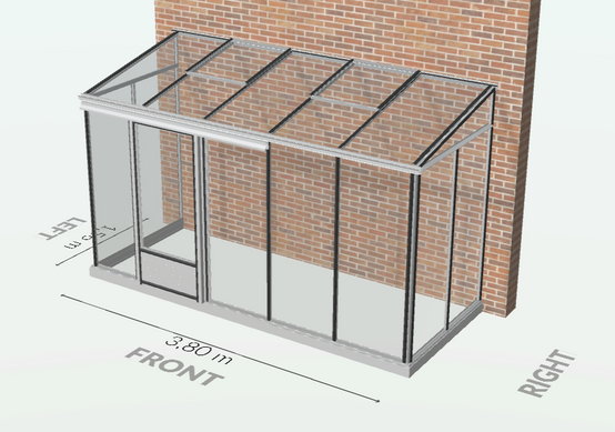 5m² - Serre en verre 4 mm securit - Euro Midi serre adossée - Alu - 5m² - ALUMINIUM - L'atelier Des Serres - Image 6