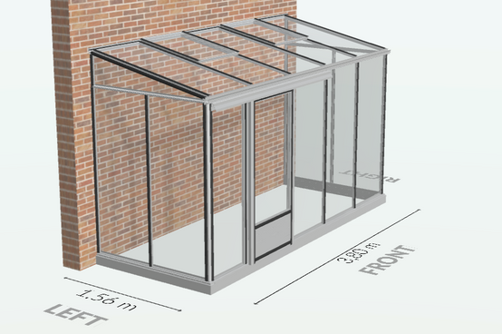 5m² - Serre en verre 4 mm securit - Euro Midi serre adossée - Alu - 5m² - ALUMINIUM - L'atelier Des Serres - Image 5