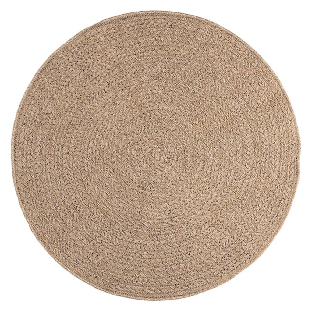 Tapis Rond Extérieur en Polypropylène Aspect Jute Naturel pour Terrasse et Jardin Brun 120 cm – ComfortXL Outdoor Living - Image 3