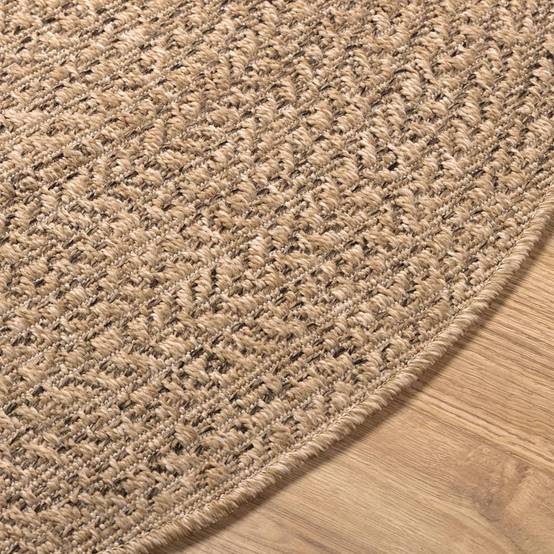Tapis Rond Extérieur en Polypropylène Aspect Jute Naturel pour Terrasse et Jardin Brun 120 cm – ComfortXL Outdoor Living - Image 8