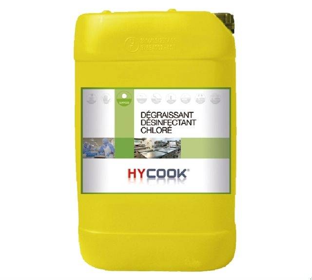 2 en 1 Dégraissant Désinfectant Chlore Bidon de 22L - Lot de 3 - Hypred Groupe Kersia