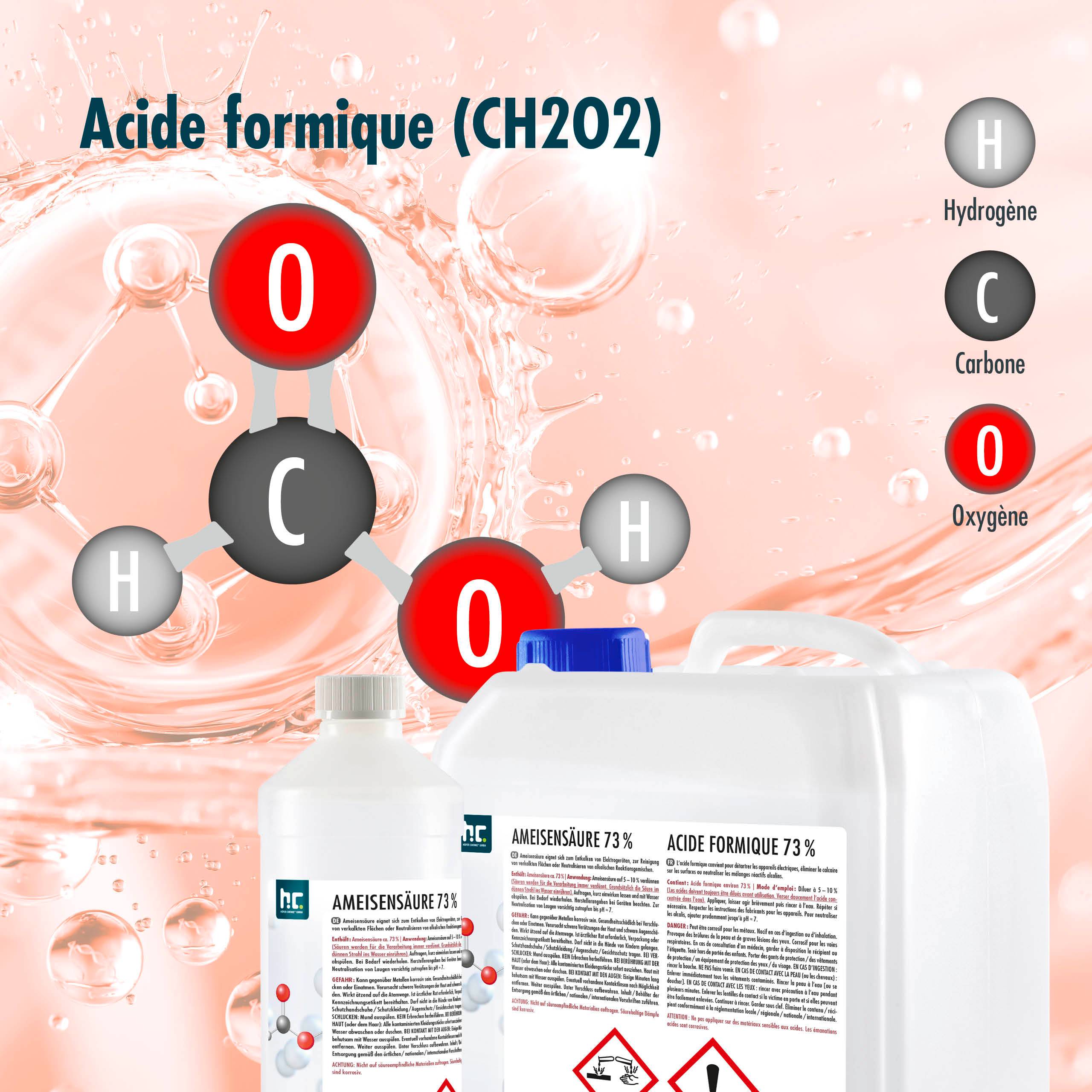 Acide formique 73 % Höfer Chemie® de qualité technique en bouteille de 1 L x 1 - Image 4