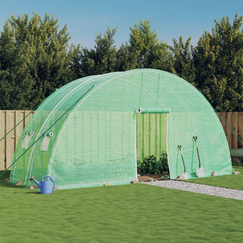 Serre de jardin 12m² - Serre de culture avec cadre en acier vert 6x2x2,85 m MAISON CHIC - Image 2