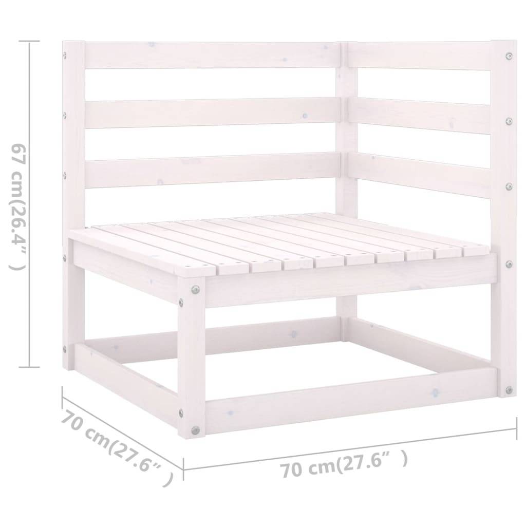 Helloshop26 - Salon de jardin meuble d'extérieur ensemble de mobilier 7 pièces avec coussins blanc bois de pin massif - Image 8