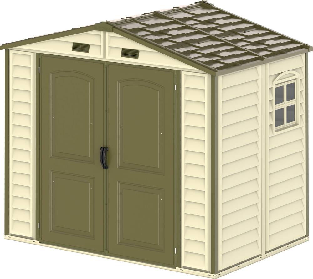 Duramax - Abri PVC Woodstyle PREMIUM - 4,13m² - Kit fondation + 1 fenêtre - Beige - Duramax - Image 1