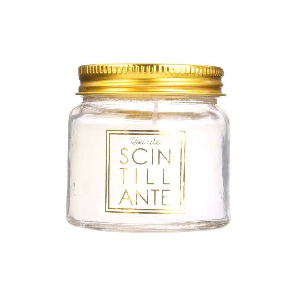 The Home Deco Factory - Bougie en pot message scintillant senteur fleur de coton (Lot de 3) - Image 3