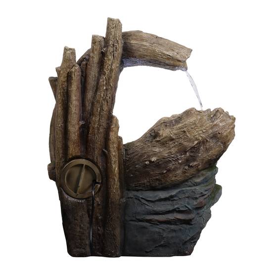 Fontaine jardin extérieure ruisseau forêt LED, 82cm, Gris, Teamson Home - Image 4