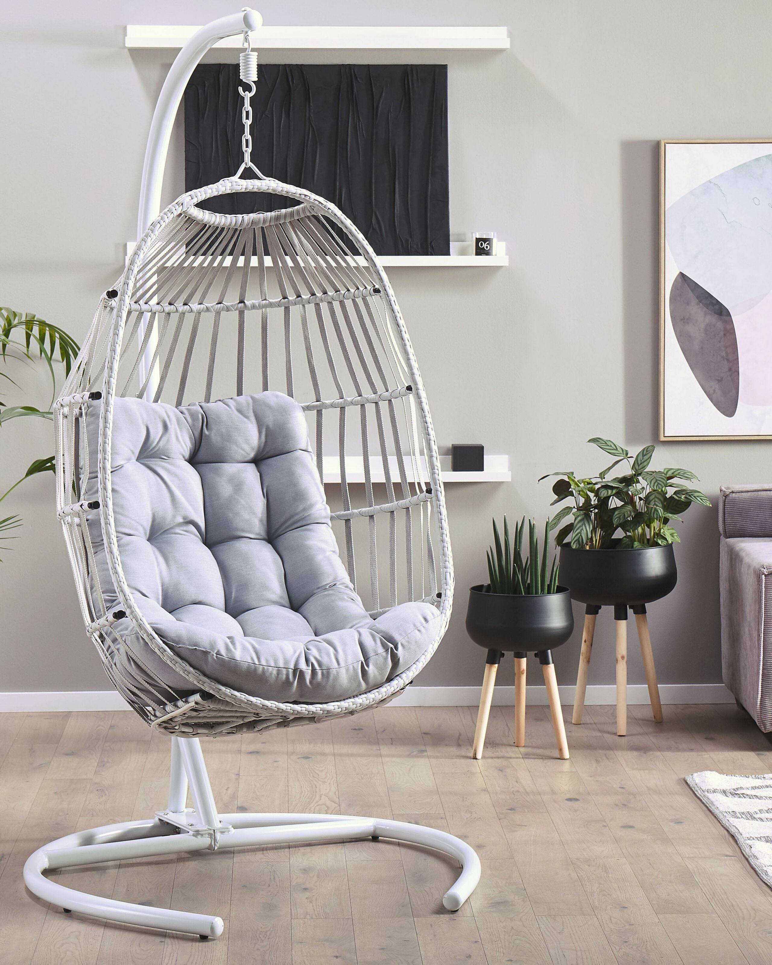 Beliani - Chaise porte-à-faux Tissu Gris clair SESIA - Beliani - Image 1