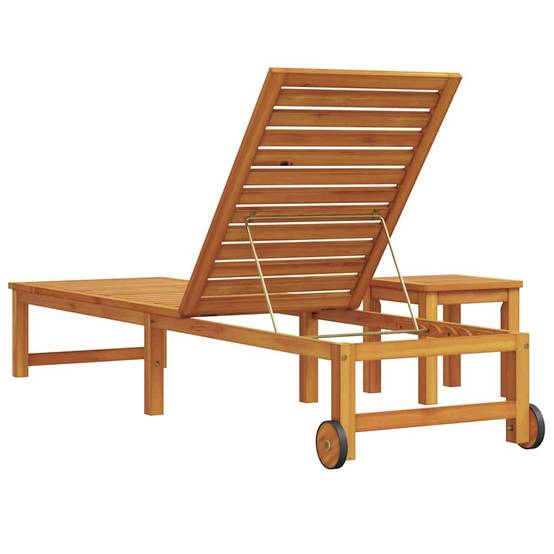 PANGIVO - Transat bois d'acacia massif marron 202 x 53 x 89 cm, Poids :21.7kg - PANGIVO - Image 5