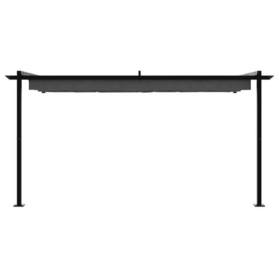 ComfortXL - Pergola Murale Adossée Acier Toit Rétractable 4x3 m Anthracite pour Terrasse - ComfortXL Outdoor Living - Image 4