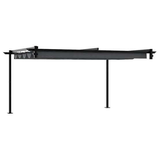 ComfortXL - Pergola Murale Adossée Acier Toit Rétractable 4x3 m Anthracite pour Terrasse - ComfortXL Outdoor Living - Image 6